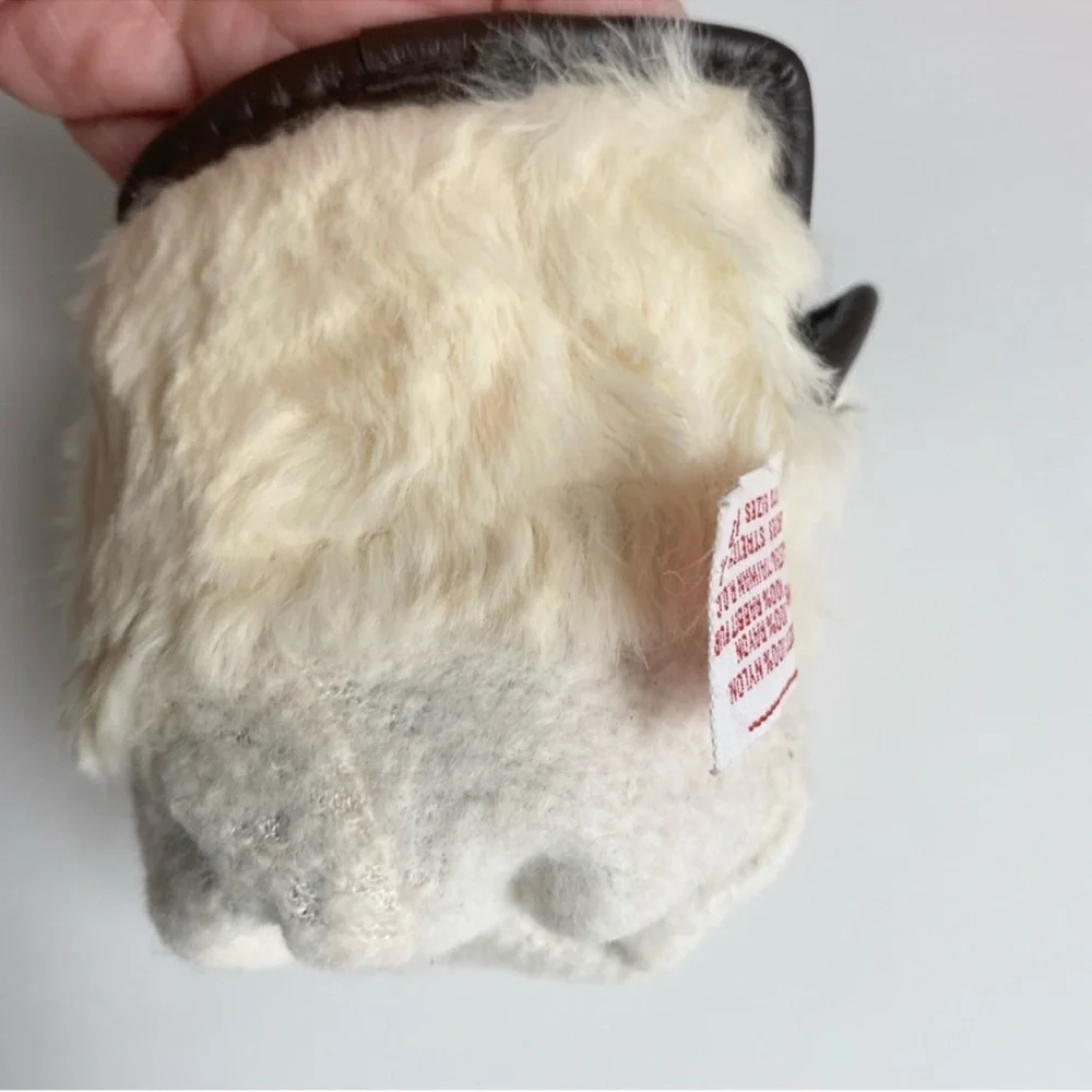 Vintage Brown Nylon Rabbit Fur Lined Gloves